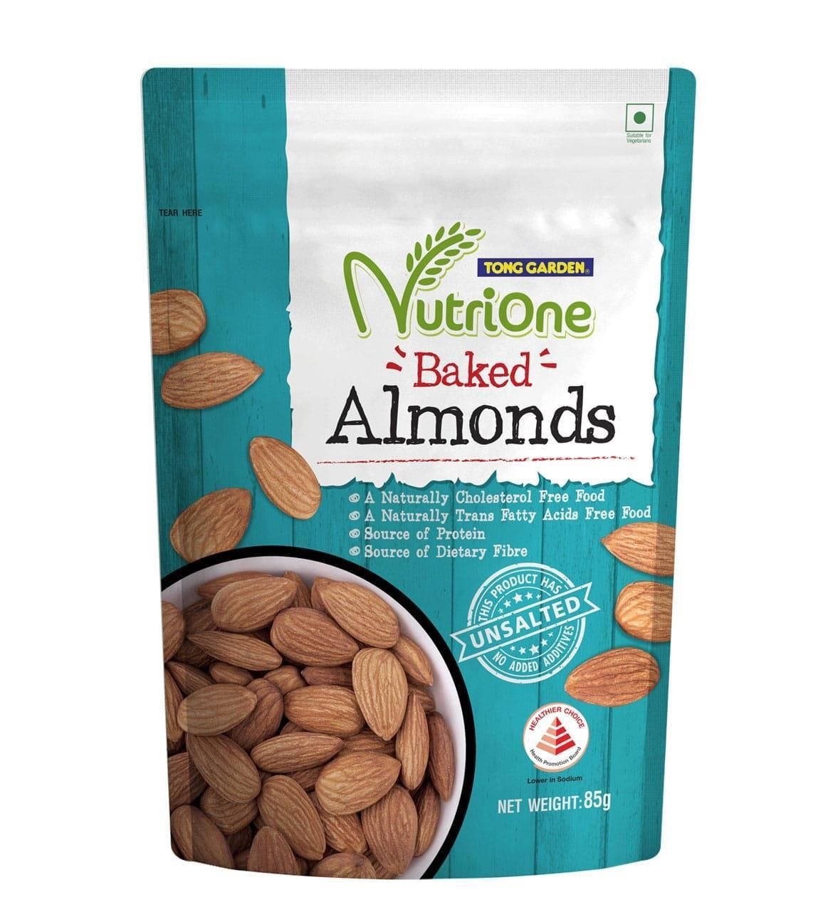 Nutrione Baked Almonds 85g (Unsalted) 