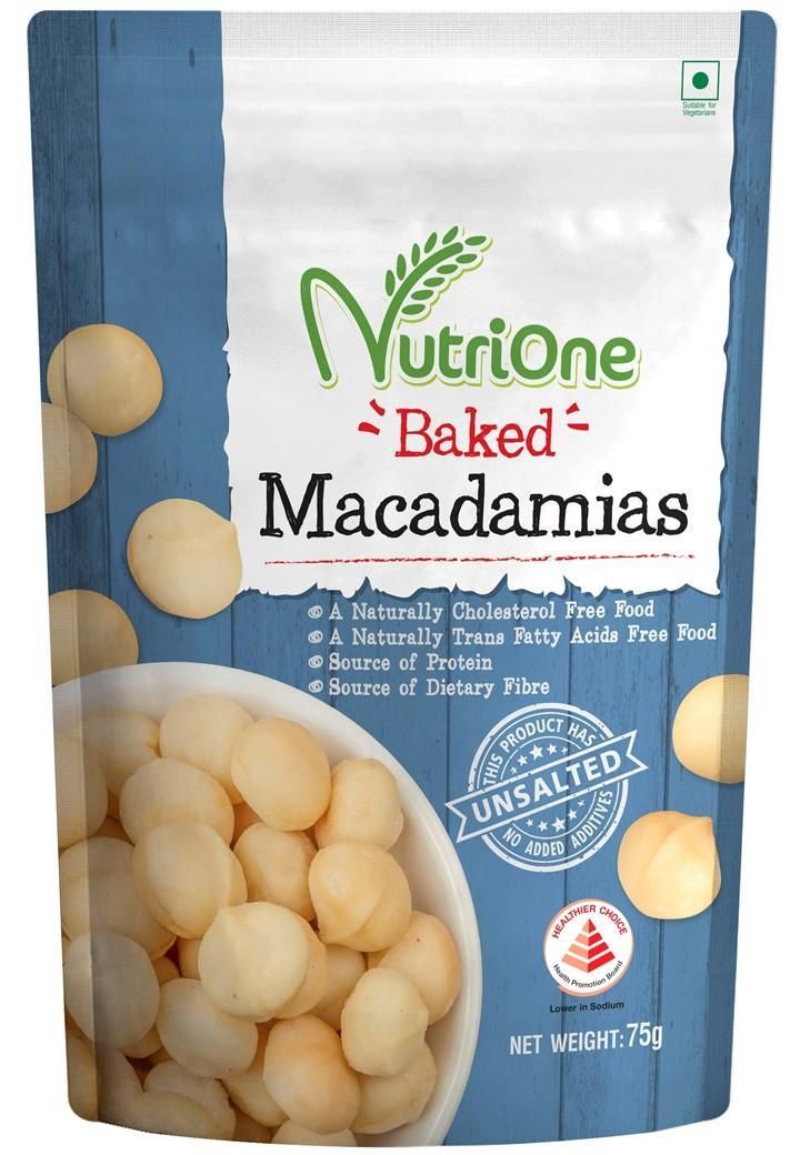 Nutrione Baked Macadamias (Unsalted) 75g