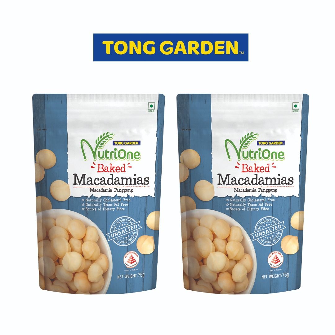 Nutrione Baked Macadamias (Unsalted) 75g (Bundle of 2) (UP:$11.60)