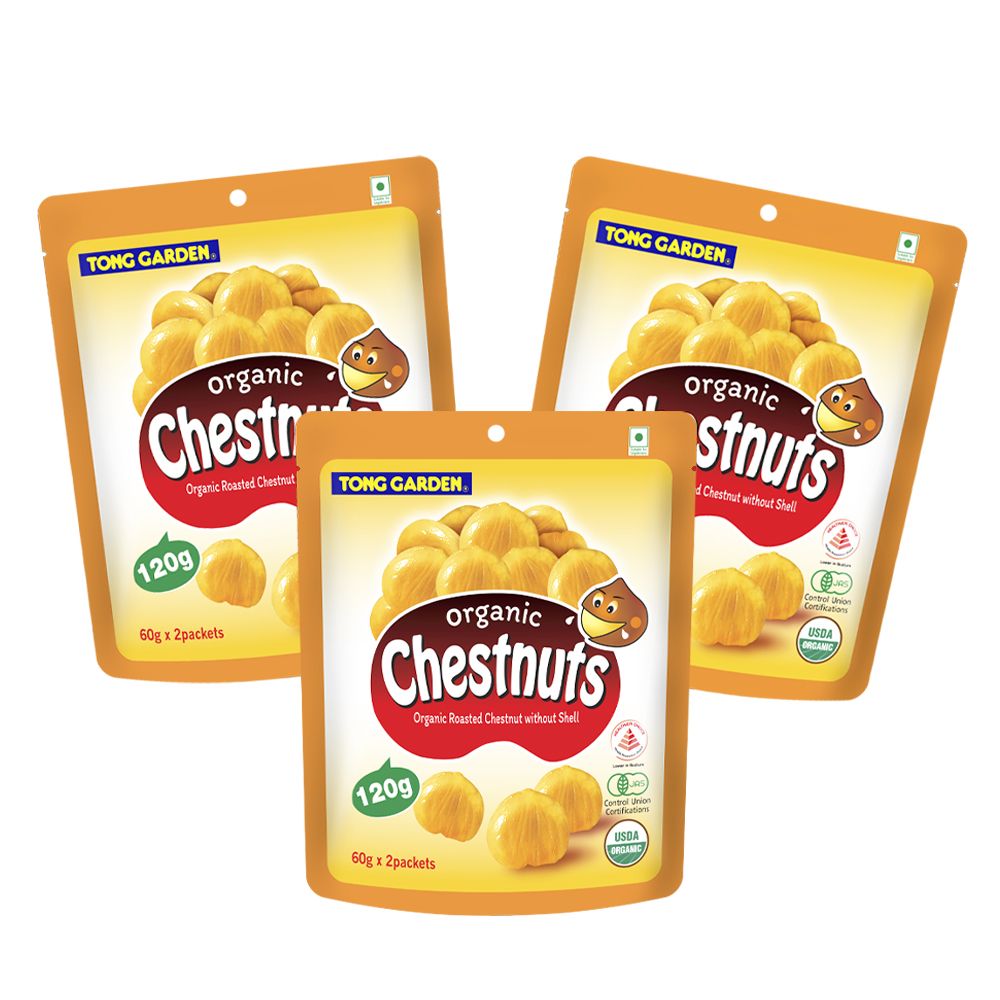 Organic Roasted Chestnuts without Shell 120g (Bundle of 3)
