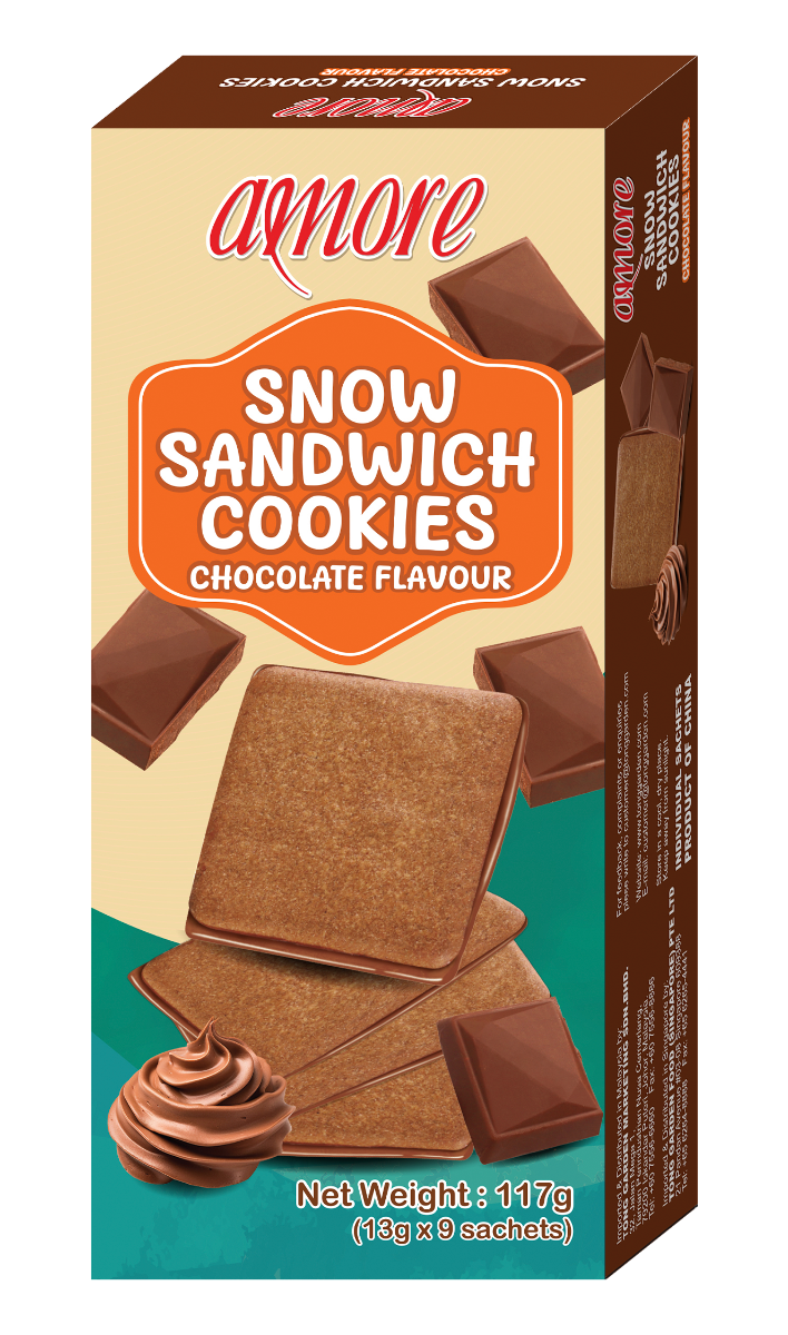 Snow Sandwich Cookies Chocolate Flavour 117g