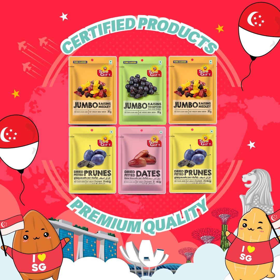 Tong Garden Sungift Dried Fruits Mini Pack assorted 30g-35g (Bundle of 6)