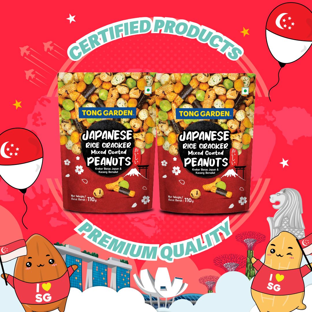 Tong Garden Japanese Rice Cracker Mixed Coated Peanuts 110g (Bundle Of 2)