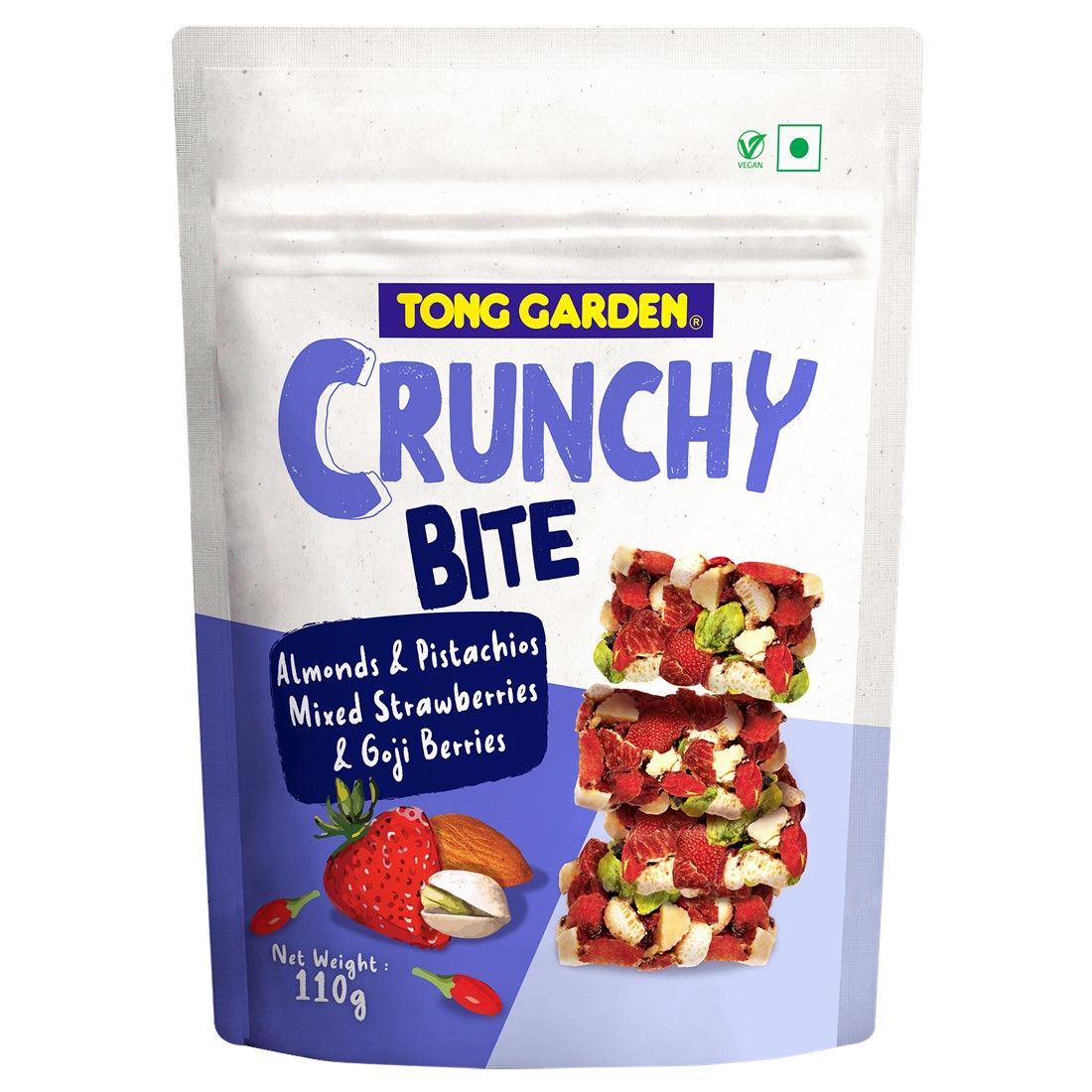 Crunchy Bite Almonds & Pistachios Mixed Strawberries & Goji Berries 110g 